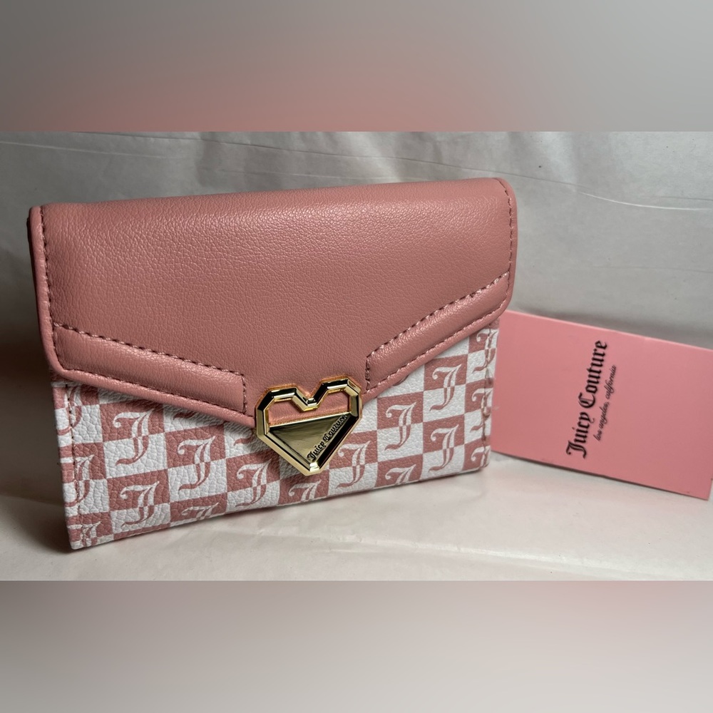 Juicy Couture Pink & White Modern Chic Double-sided Trifold Wallet ♥️